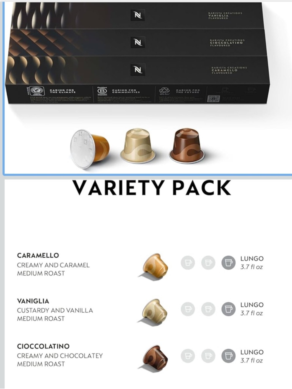 Nespresso Capsules Original Line, Barista Flavored Pack, Medium Roast Espresso